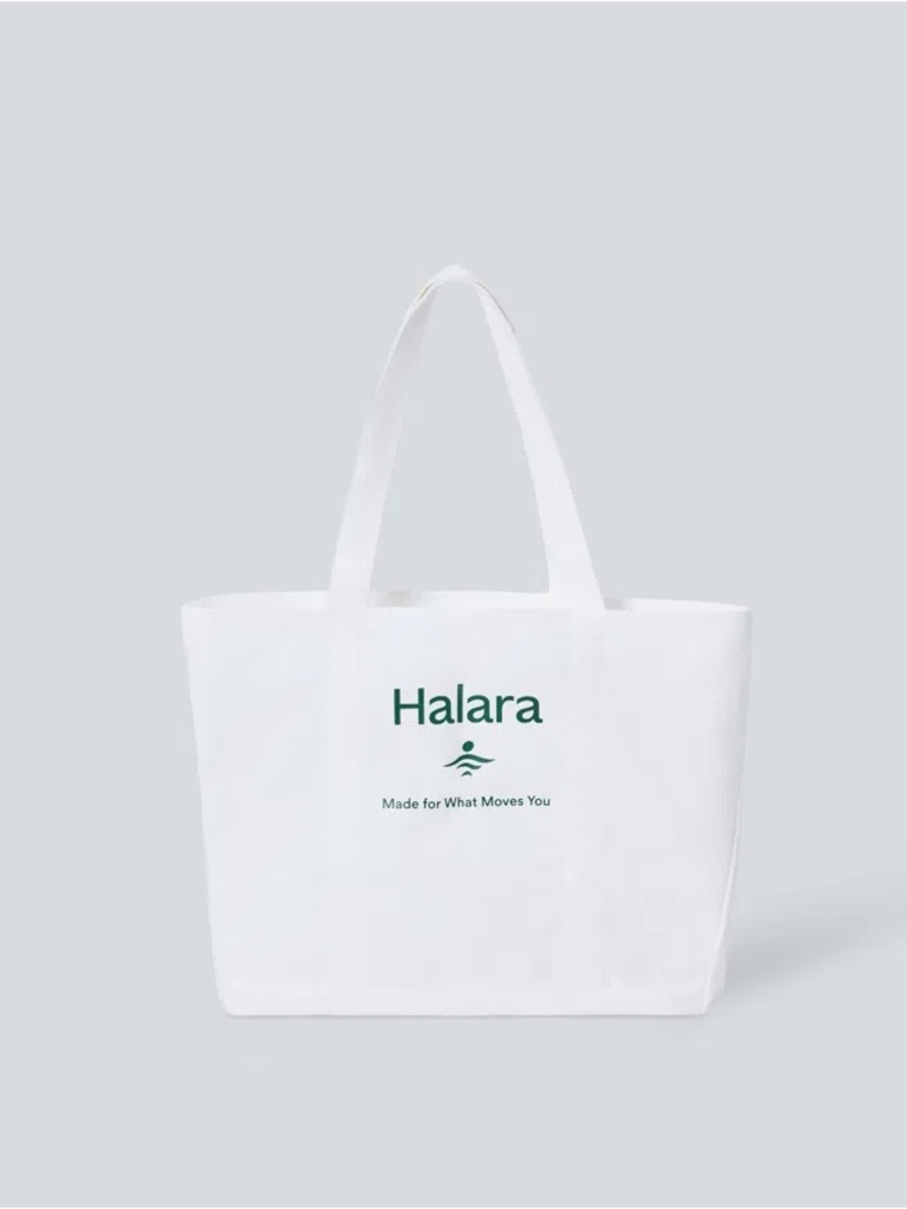 HALARA White Tote with Green Logo